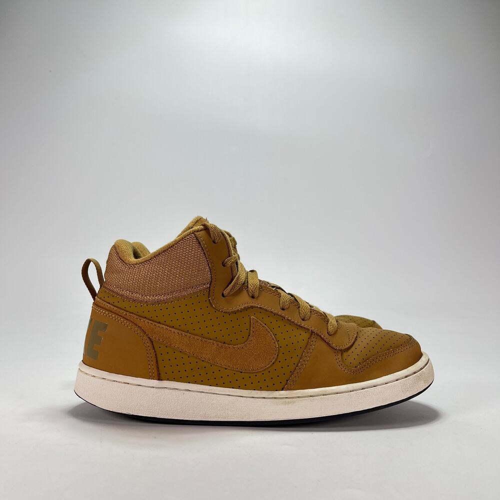 Nike Court Borough Mid Wheat Summit White Casual Sneakers 839977-701 Youth Sz 7Y